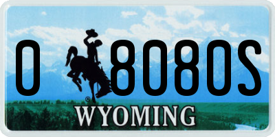 WY license plate 08080S