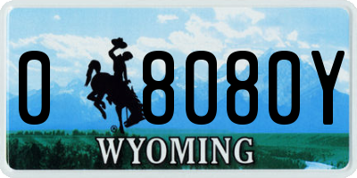 WY license plate 08080Y
