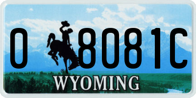 WY license plate 08081C
