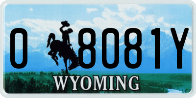 WY license plate 08081Y