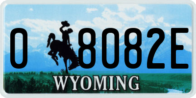 WY license plate 08082E