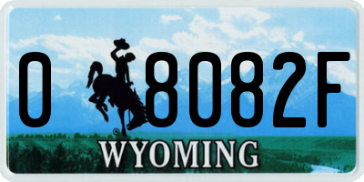 WY license plate 08082F