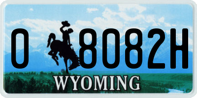 WY license plate 08082H