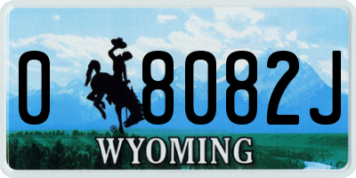 WY license plate 08082J