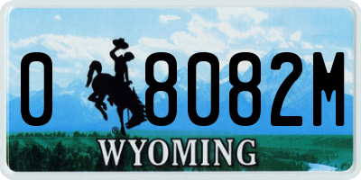 WY license plate 08082M