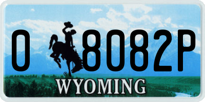 WY license plate 08082P