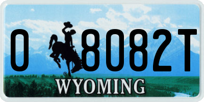 WY license plate 08082T
