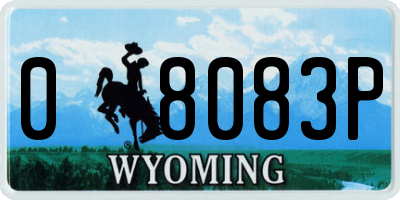 WY license plate 08083P