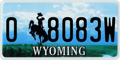 WY license plate 08083W