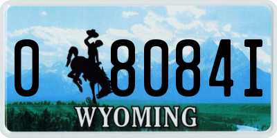 WY license plate 08084I