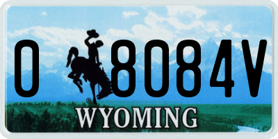 WY license plate 08084V