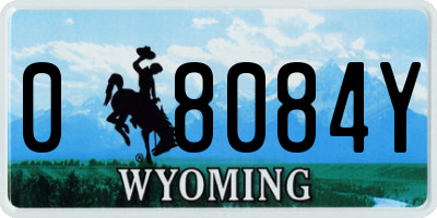 WY license plate 08084Y