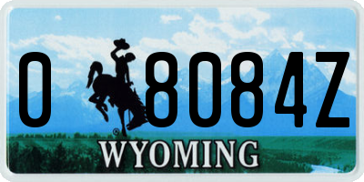 WY license plate 08084Z