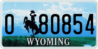 WY license plate 080854