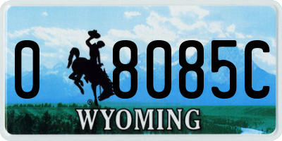 WY license plate 08085C