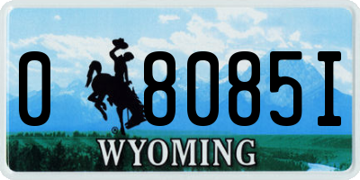 WY license plate 08085I