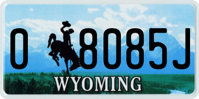 WY license plate 08085J