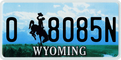 WY license plate 08085N