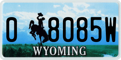 WY license plate 08085W