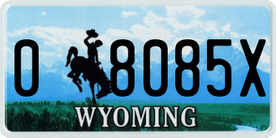 WY license plate 08085X