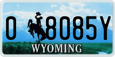 WY license plate 08085Y