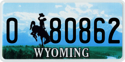 WY license plate 080862