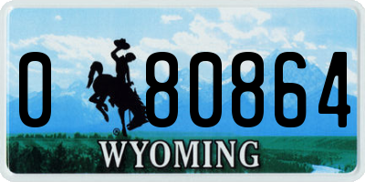 WY license plate 080864