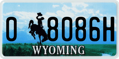 WY license plate 08086H