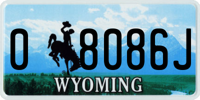 WY license plate 08086J