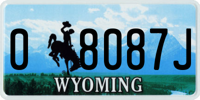 WY license plate 08087J