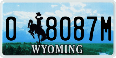 WY license plate 08087M