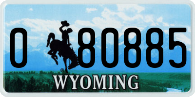 WY license plate 080885