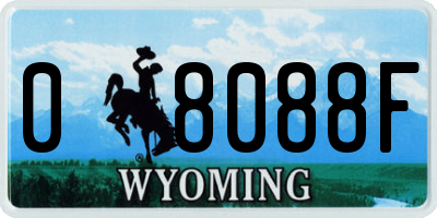 WY license plate 08088F