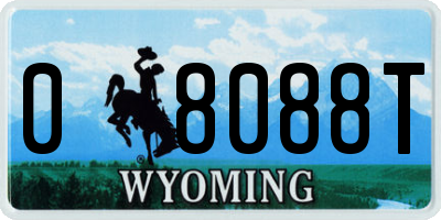 WY license plate 08088T
