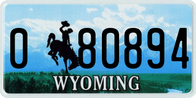 WY license plate 080894