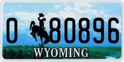 WY license plate 080896