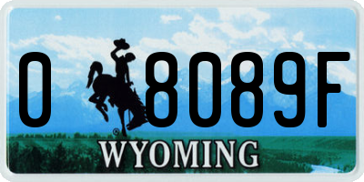 WY license plate 08089F