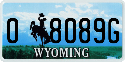 WY license plate 08089G