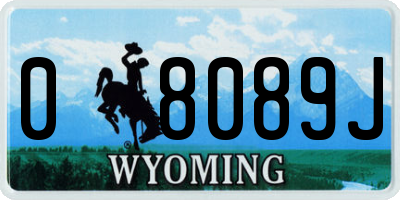 WY license plate 08089J