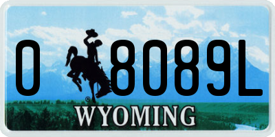 WY license plate 08089L