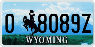 WY license plate 08089Z