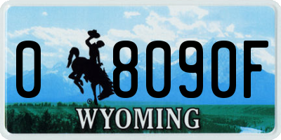 WY license plate 08090F
