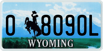 WY license plate 08090L
