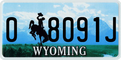 WY license plate 08091J