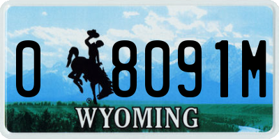 WY license plate 08091M