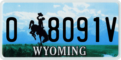 WY license plate 08091V