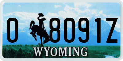 WY license plate 08091Z