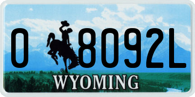 WY license plate 08092L