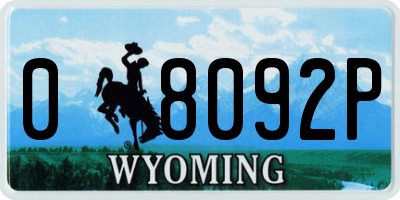 WY license plate 08092P