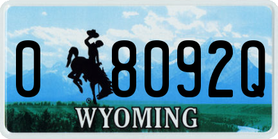WY license plate 08092Q